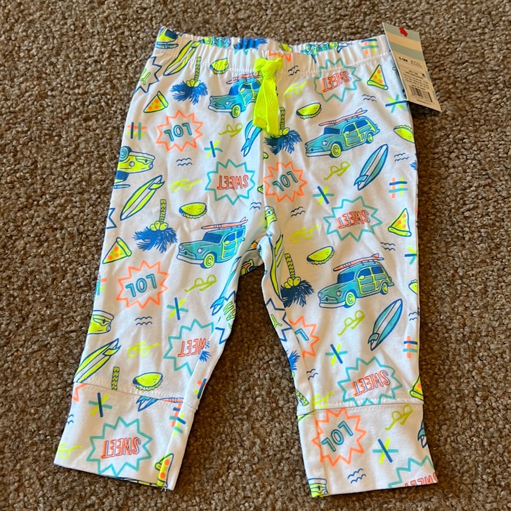 Cat & Jack BNWT Surf/Taco/Pizza leggings.  6-9 month.